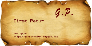 Girst Petur névjegykártya